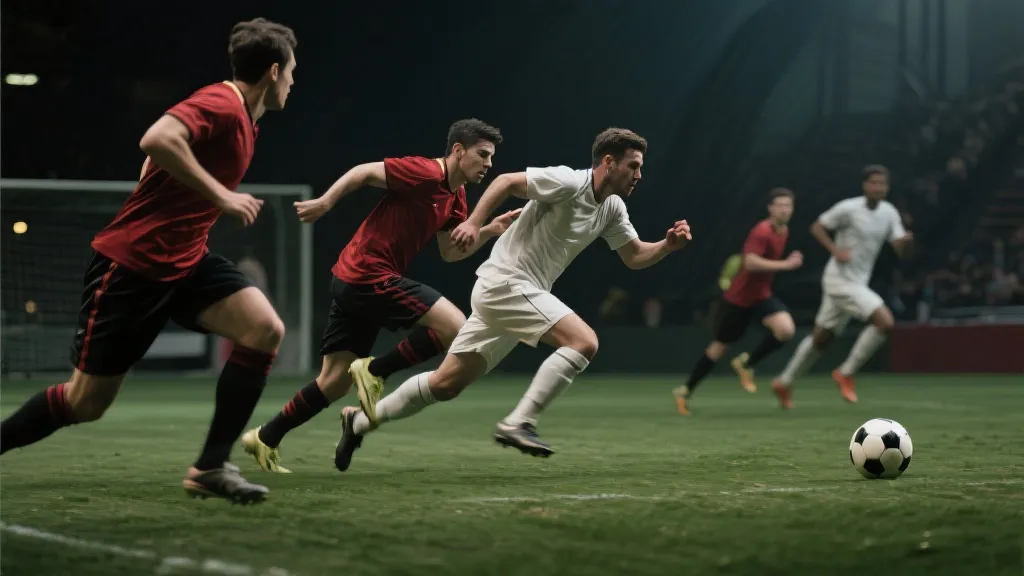 球员在高强度逼抢与快速反击中冲刺，呈现黑马球队的阵容思路