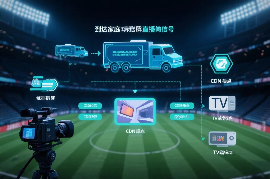 世界杯高清直播信号制作与分发流程示意图